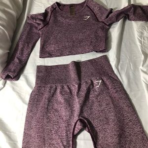 Gym shark seemless top  and legging set